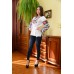 SALE!! Embroidered blouse "Peonies Painting", size M